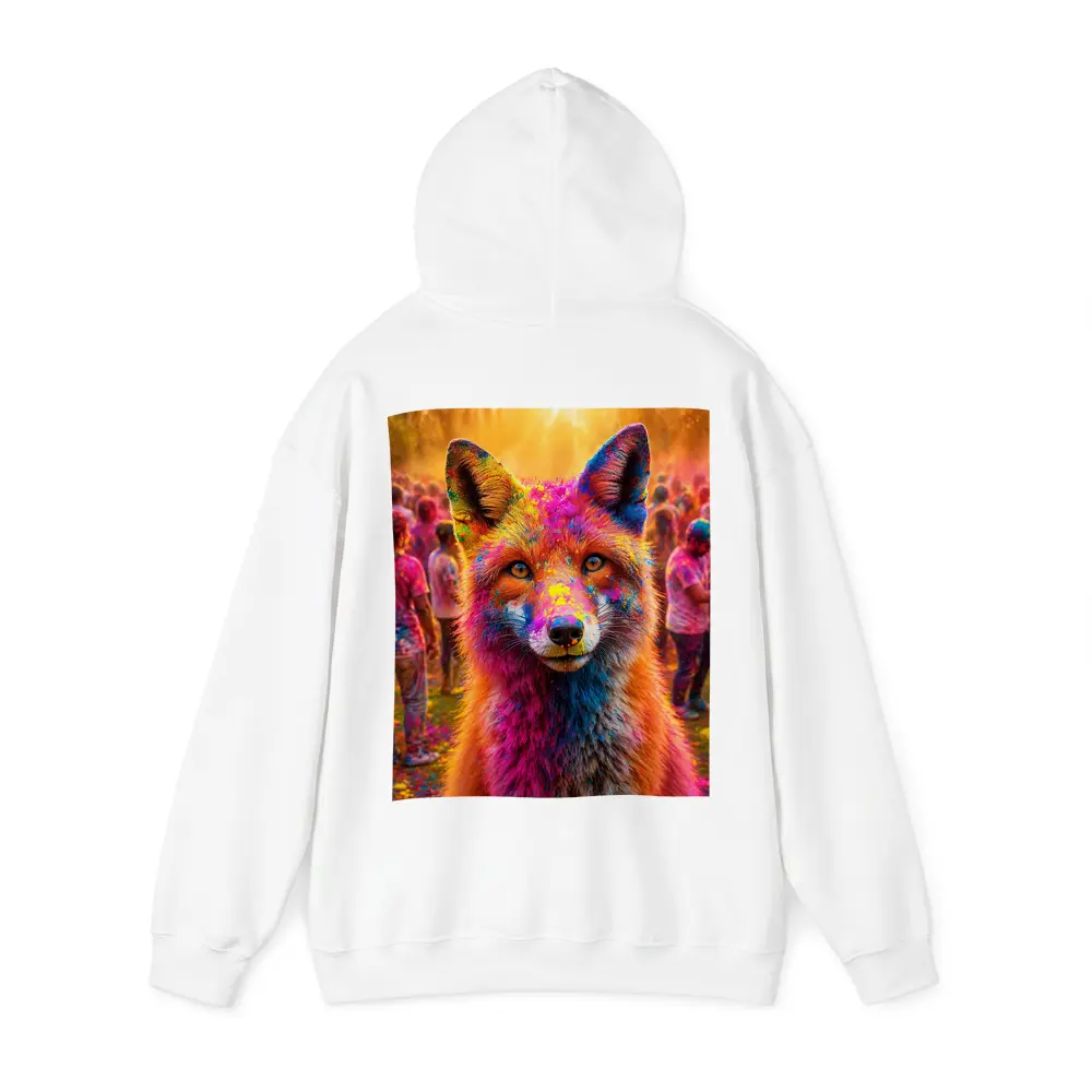 Fox Covered in Holi Colors Festival Crowd – Hoodies