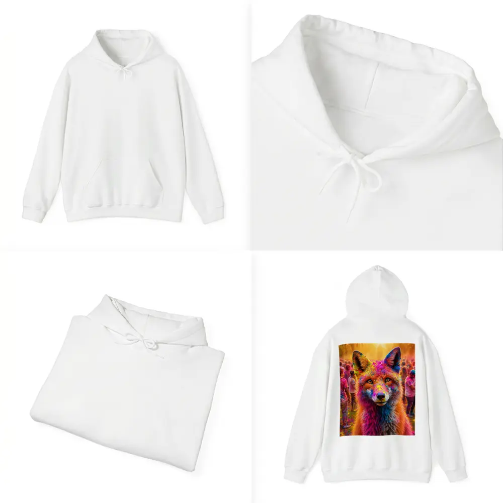 Fox Covered in Holi Colors Festival Crowd – Hoodies