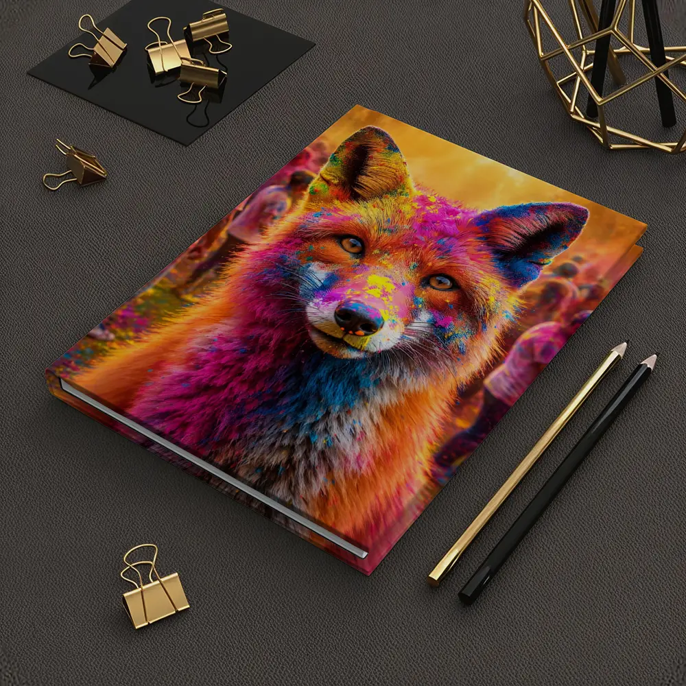 Fox Covered in Holi Colors Festival Crowd – Notebooks