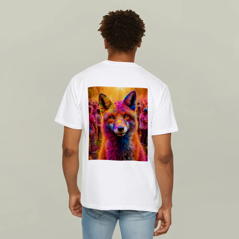 Fox Covered in Holi Colors Festival Crowd – T-Shirts