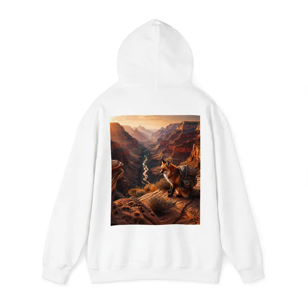 Red Fox With Backpack Grand Canyon Sunset – Hoodies