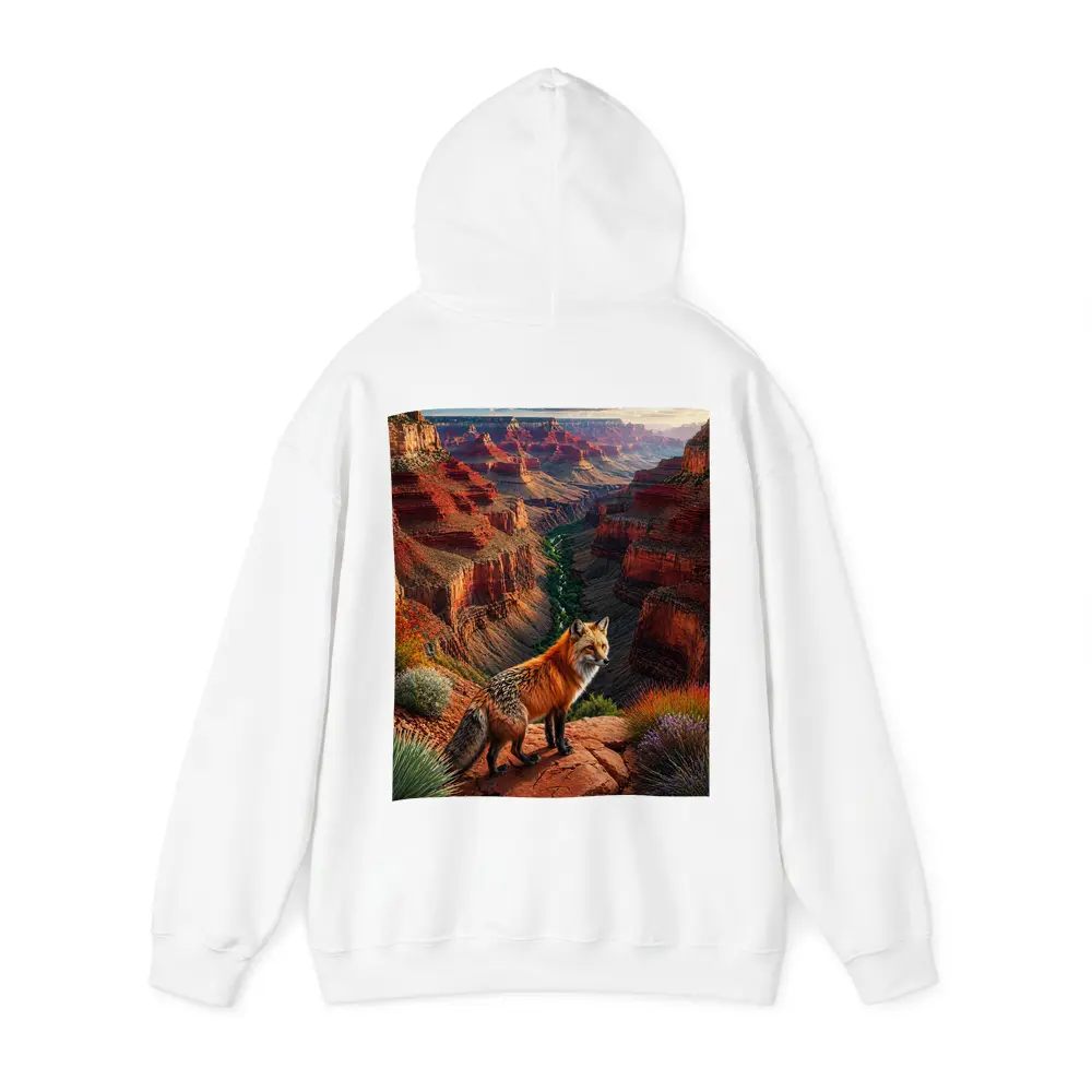 Red Fox Standing at Grand Canyon Rim – Hoodies