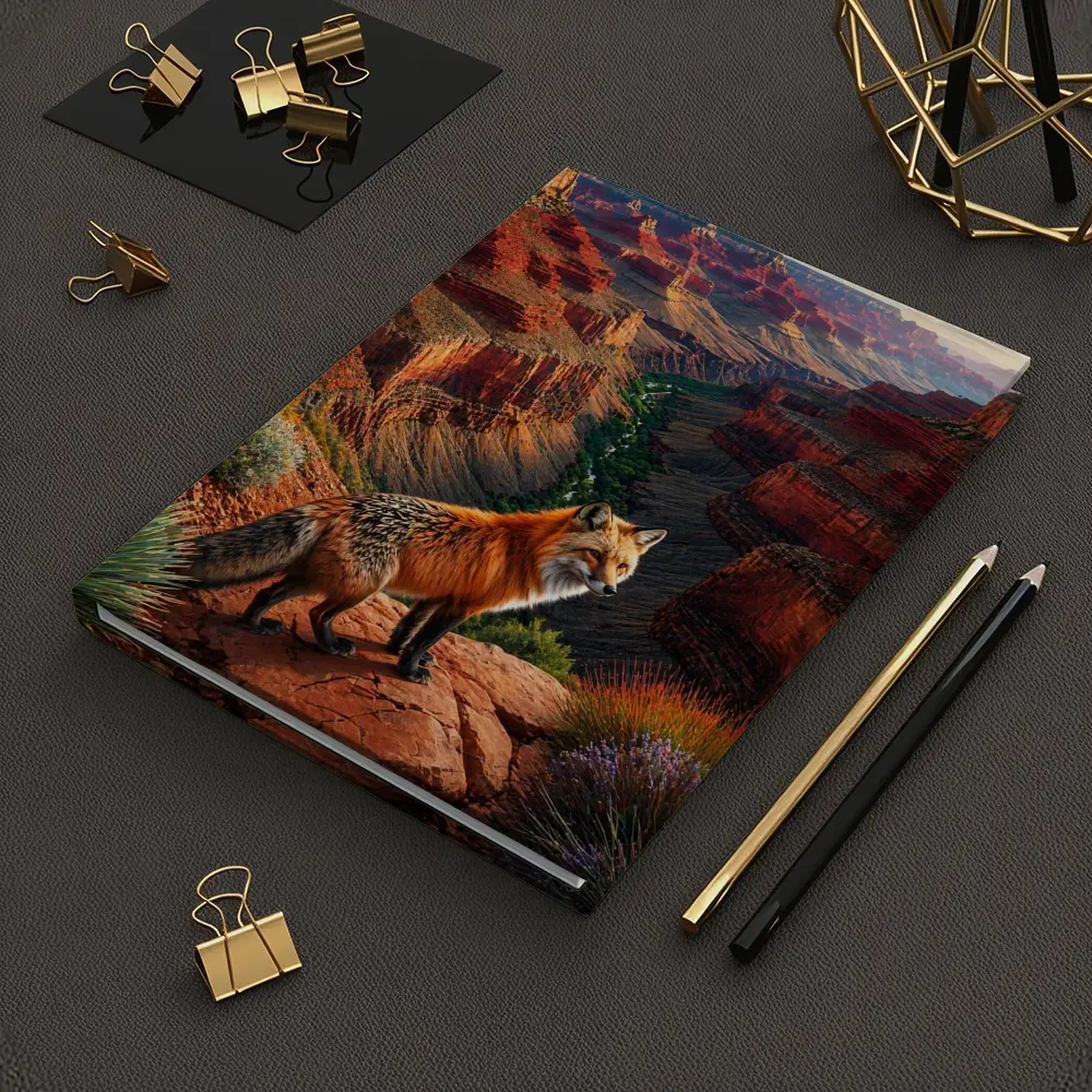 Red Fox Standing at Grand Canyon Rim – Notebooks