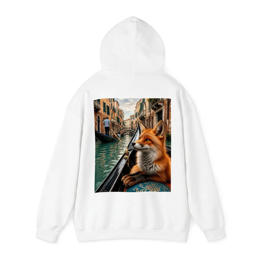 Red Fox Riding Gondola Venice Canal – Hoodies