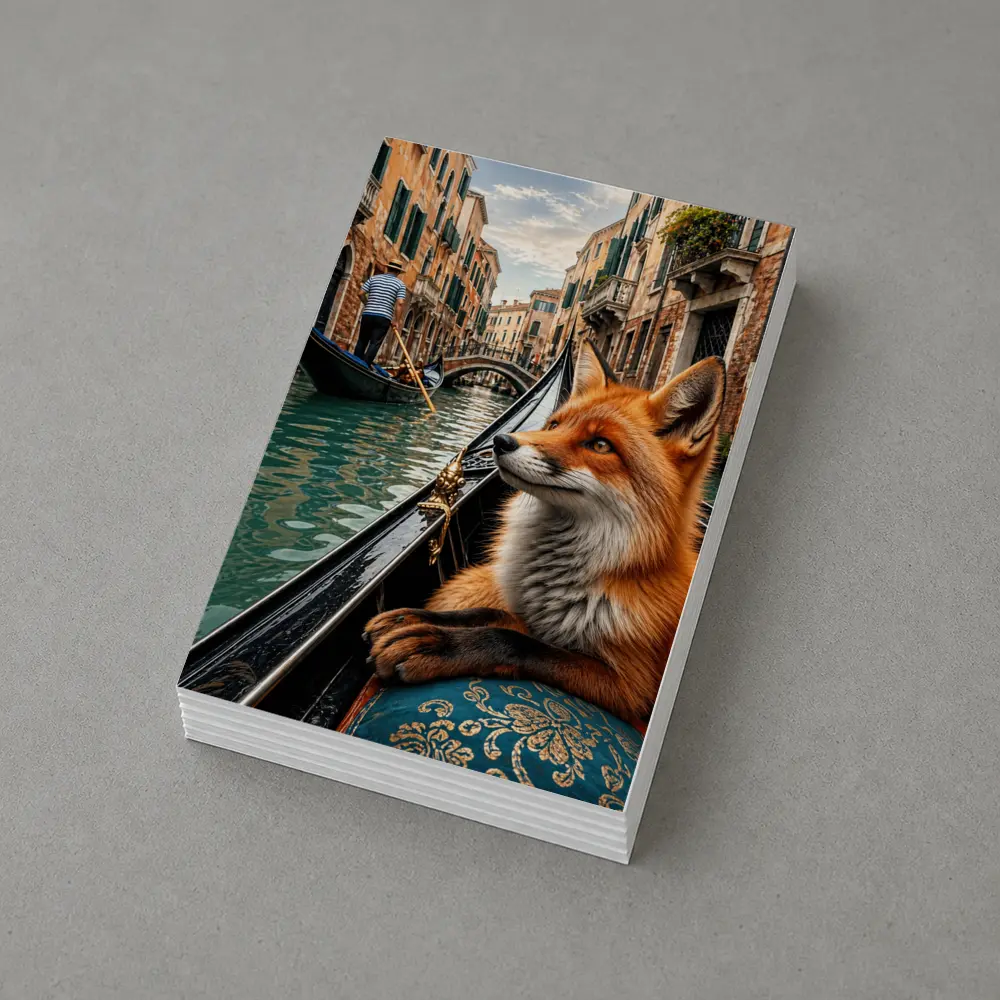 Red Fox Riding Gondola Venice Canal – Postcards