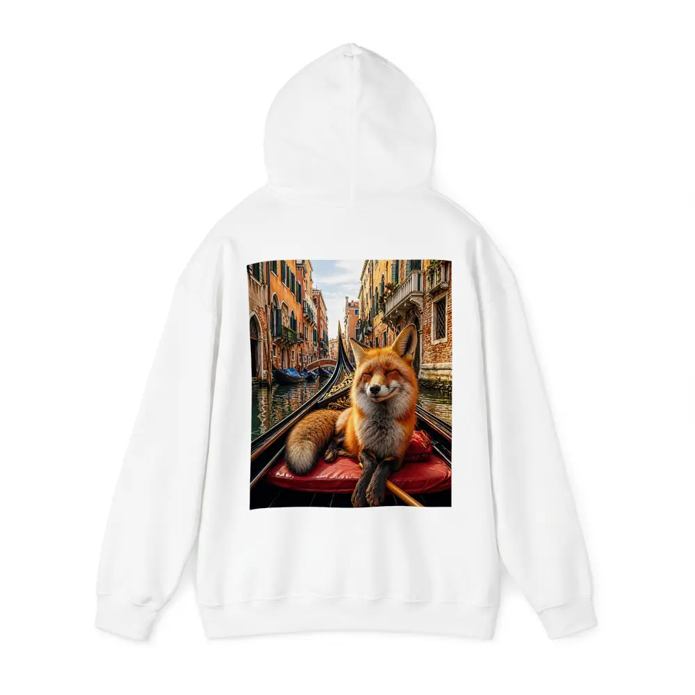 Red Fox Relaxing on Venice Gondola Canal – Hoodies