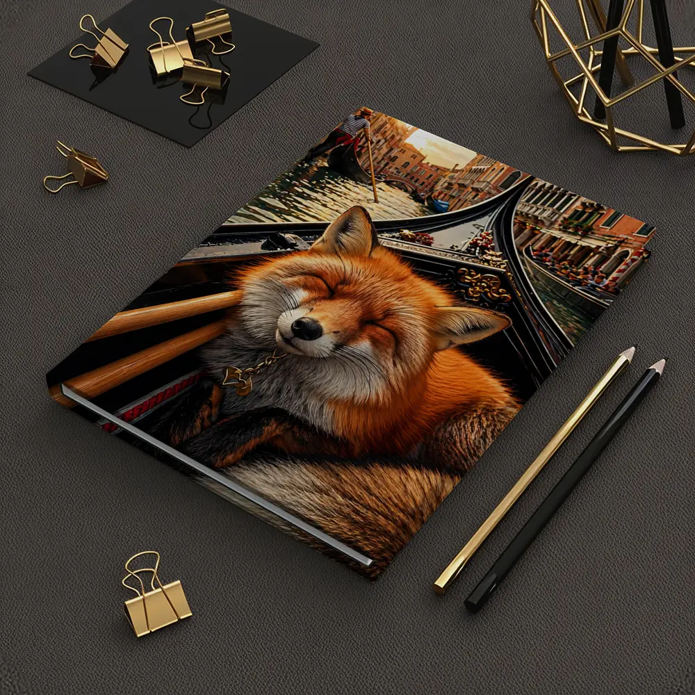 Red Fox Sleeping on Venice Gondola – Notebooks