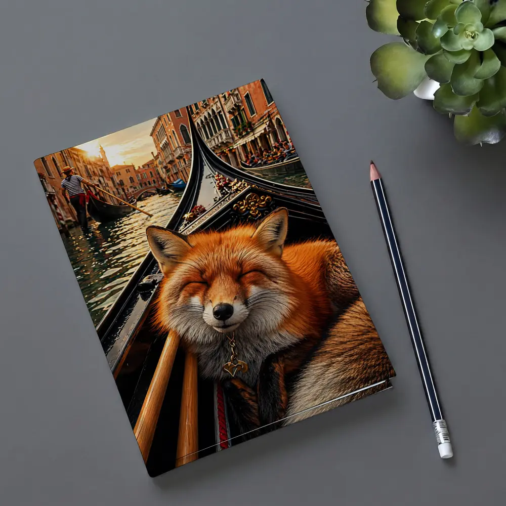Red Fox Sleeping on Venice Gondola – Notebooks