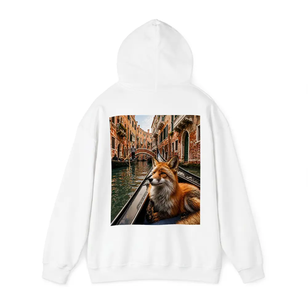 Red Fox Relaxing on Venice Gondola Canal – Hoodies
