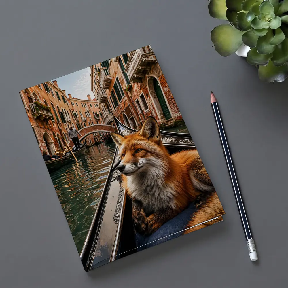 Red Fox Relaxing on Venice Gondola Canal – Notebooks