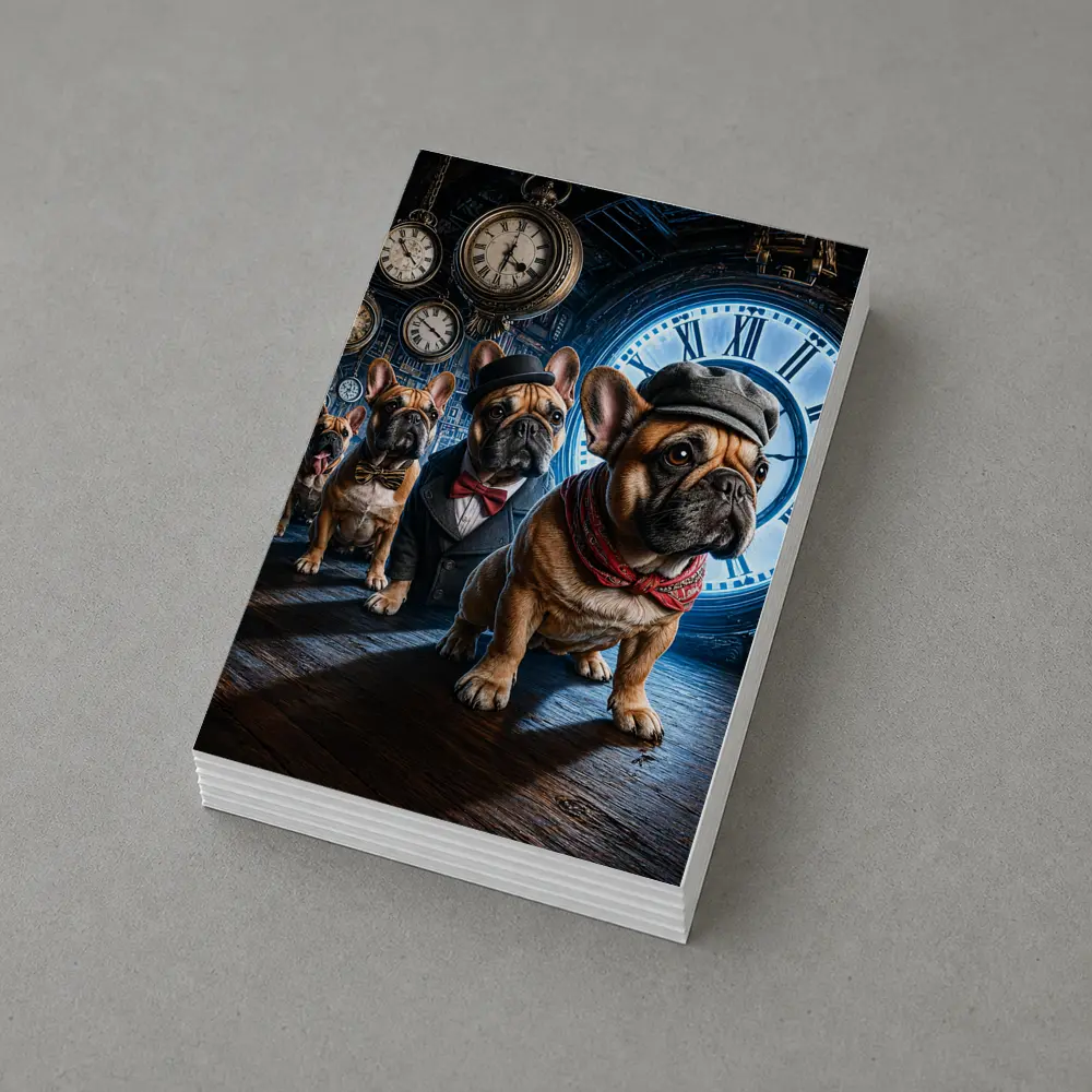 French Bulldogs Dressed Up Clock Room – Postcards