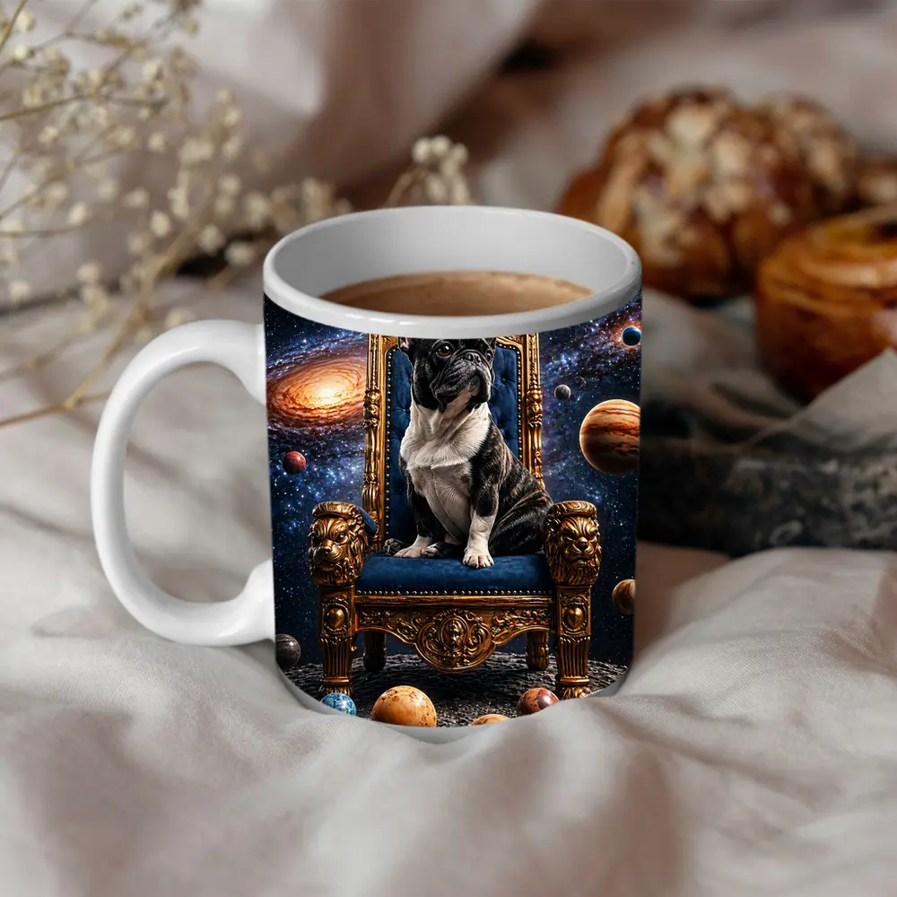French Bulldog King Throne Galaxy Space – Mugs