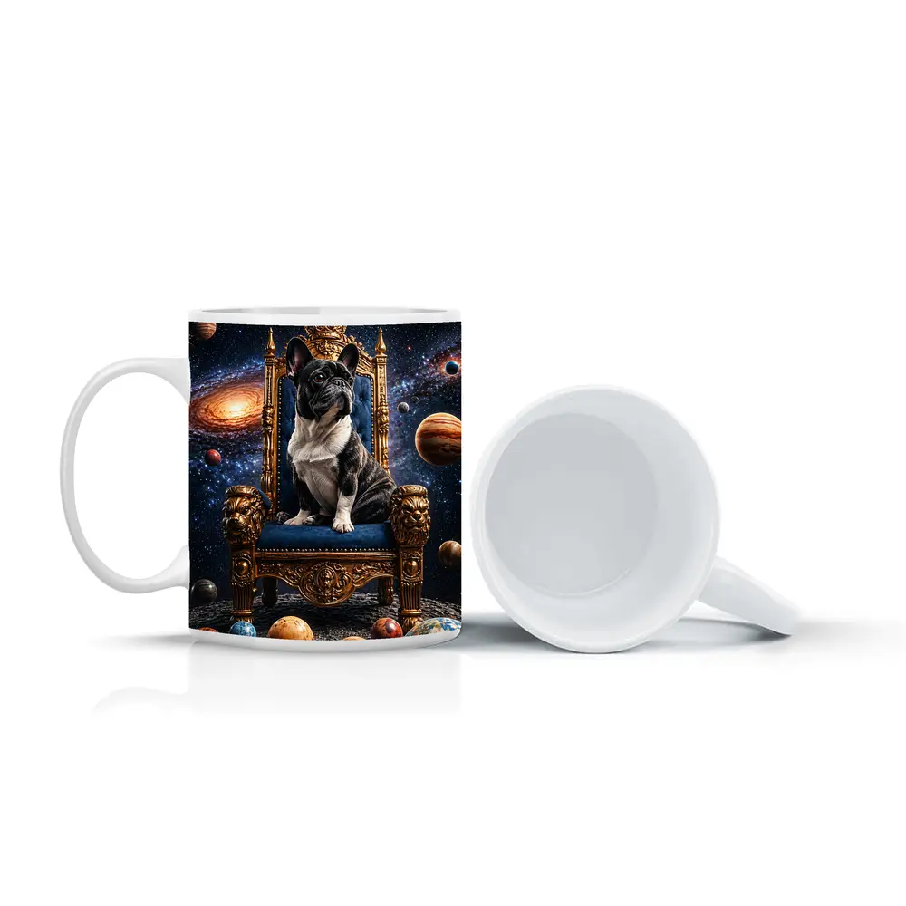 French Bulldog King Throne Galaxy Space – Mugs