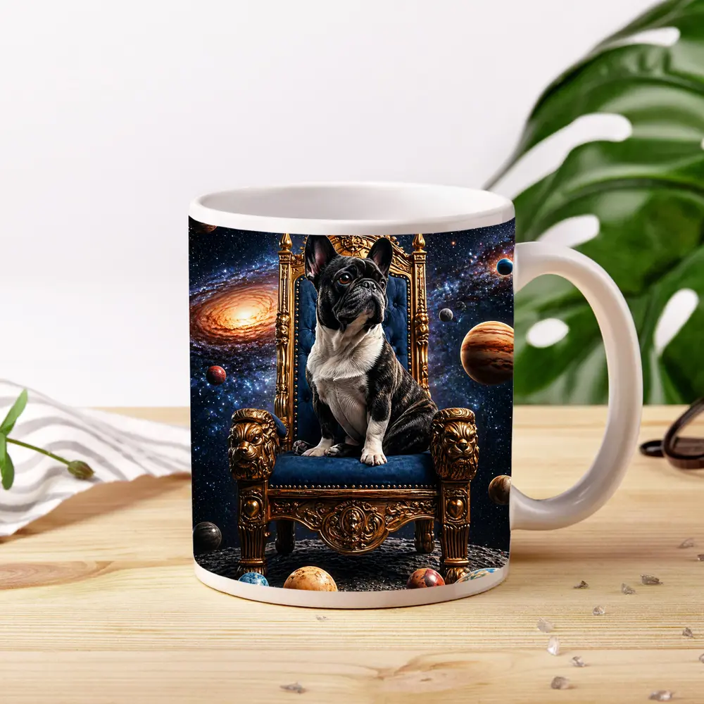 French Bulldog King Throne Galaxy Space – Mugs