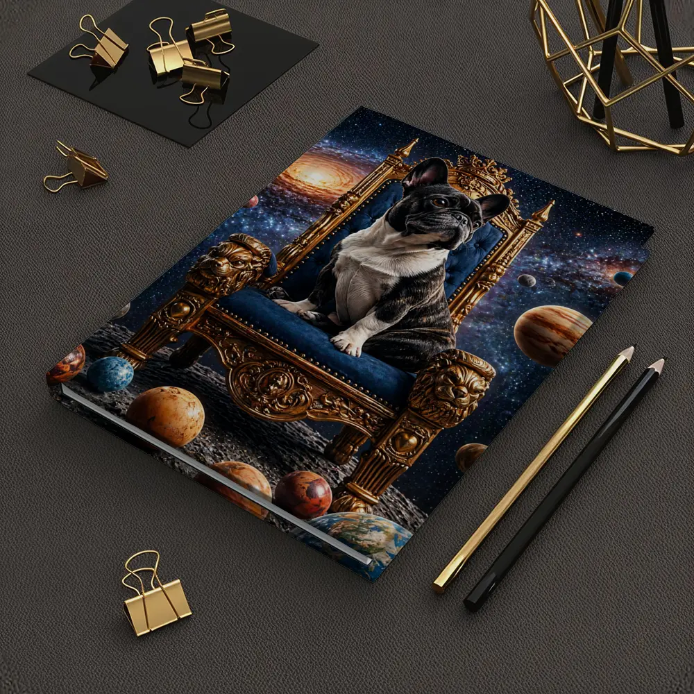 French Bulldog King Throne Galaxy Space – Notebooks