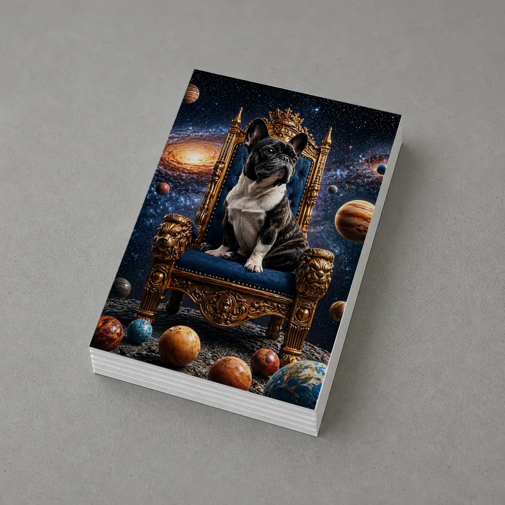 French Bulldog King Throne Galaxy Space – Postcards