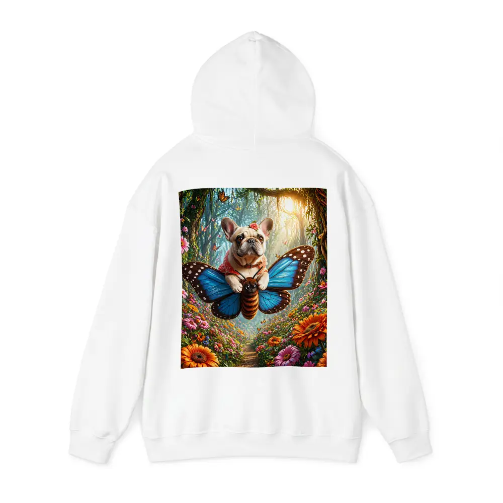 French Bulldog Flying Butterfly Magical Forest – Hoodies
