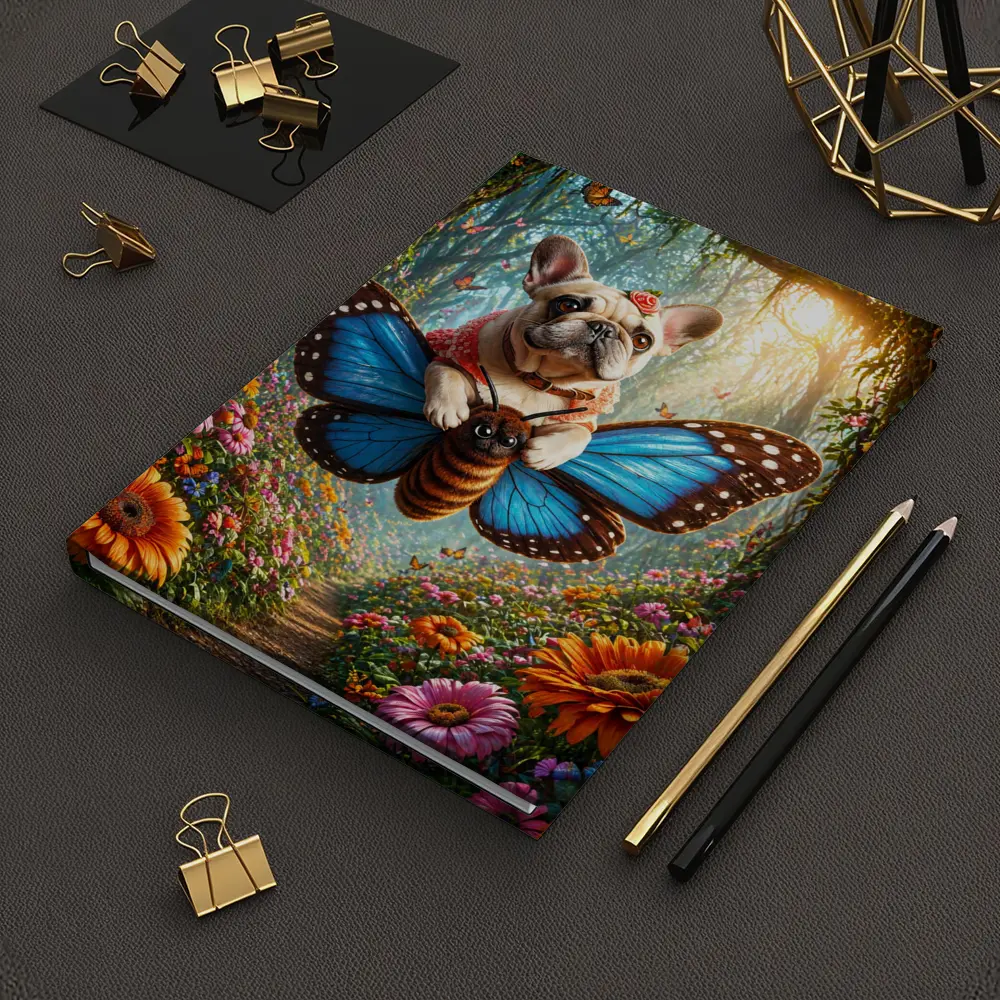 French Bulldog Flying Butterfly Magical Forest – Notebooks