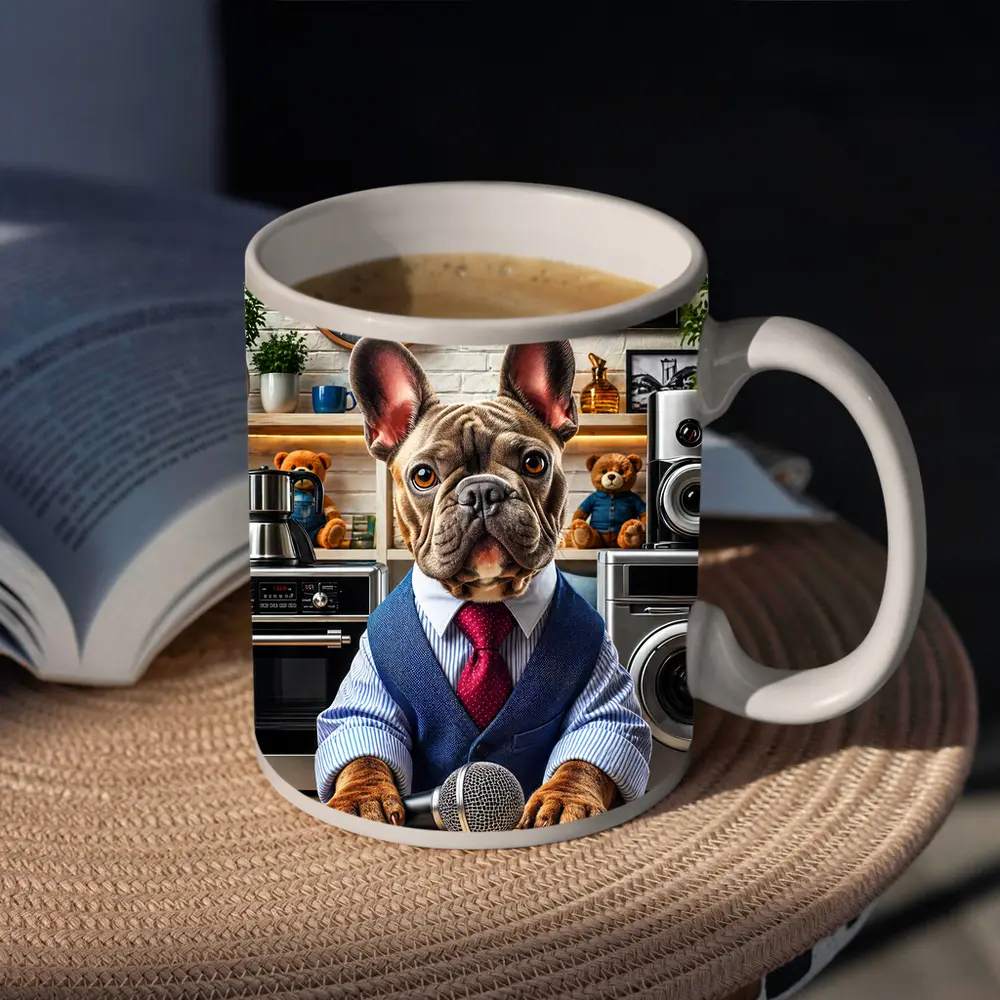 French Bulldog Host Live Devices Show – Mugs