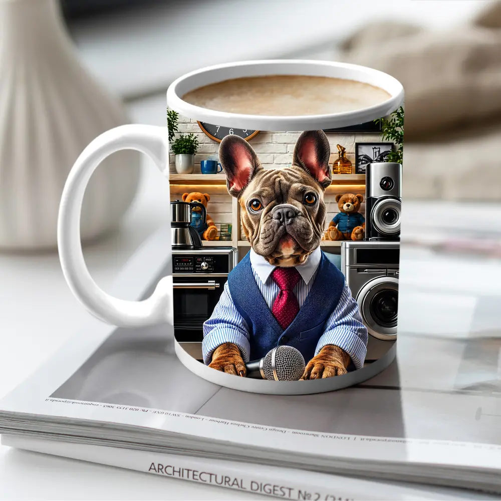 French Bulldog Host Live Devices Show – Mugs