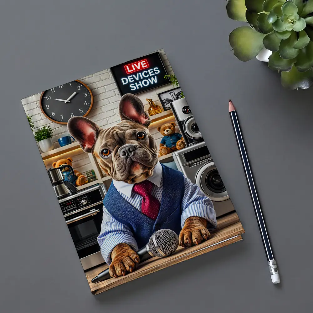 French Bulldog Host Live Devices Show – Notebooks