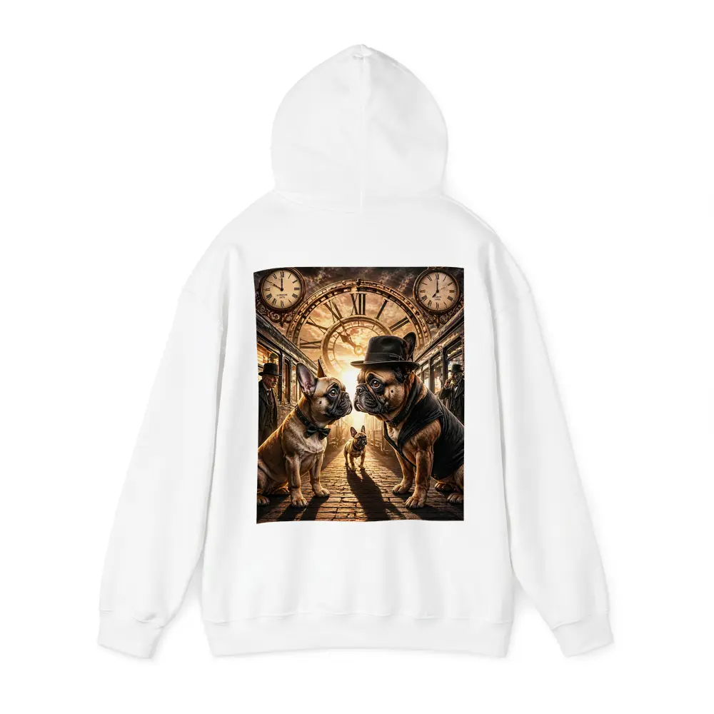 French Bulldogs Steampunk Train Station Clock – Hoodies