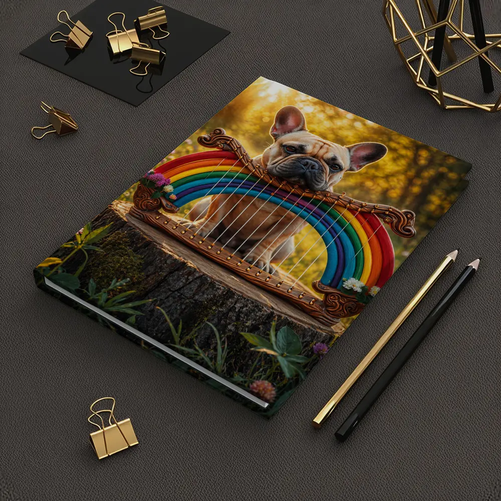 French Bulldog Rainbow Harp Sunny Meadow – Notebooks