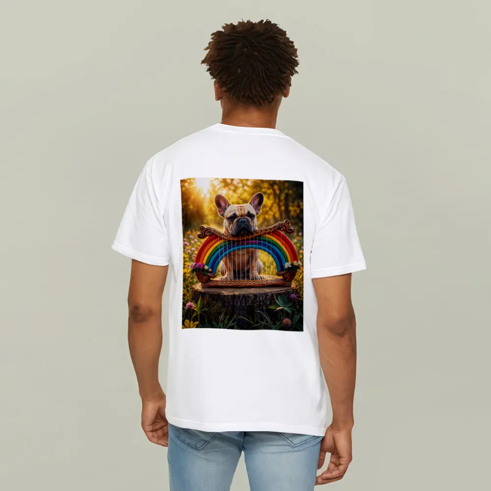 French Bulldog Rainbow Harp Sunny Meadow – T-Shirts