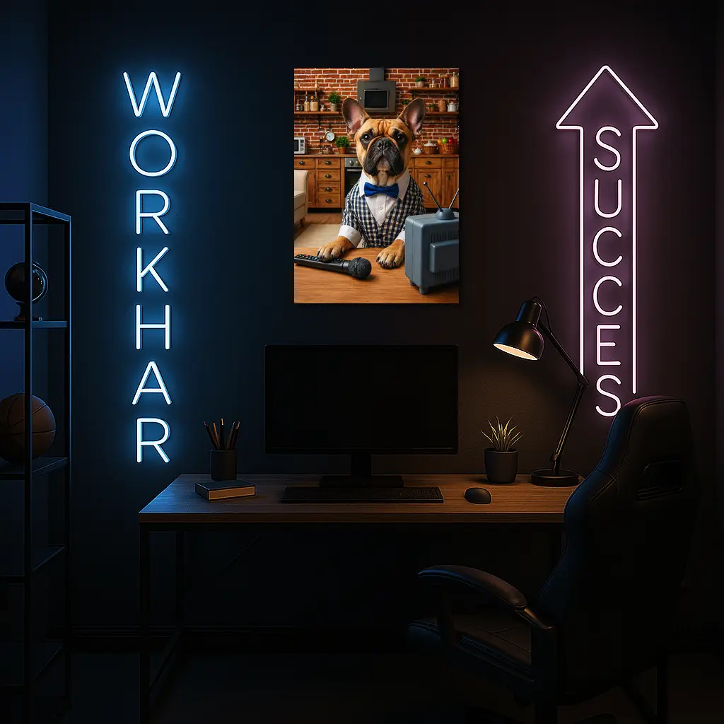 French Bulldog News Anchor Kitchen Studio – Wall Art