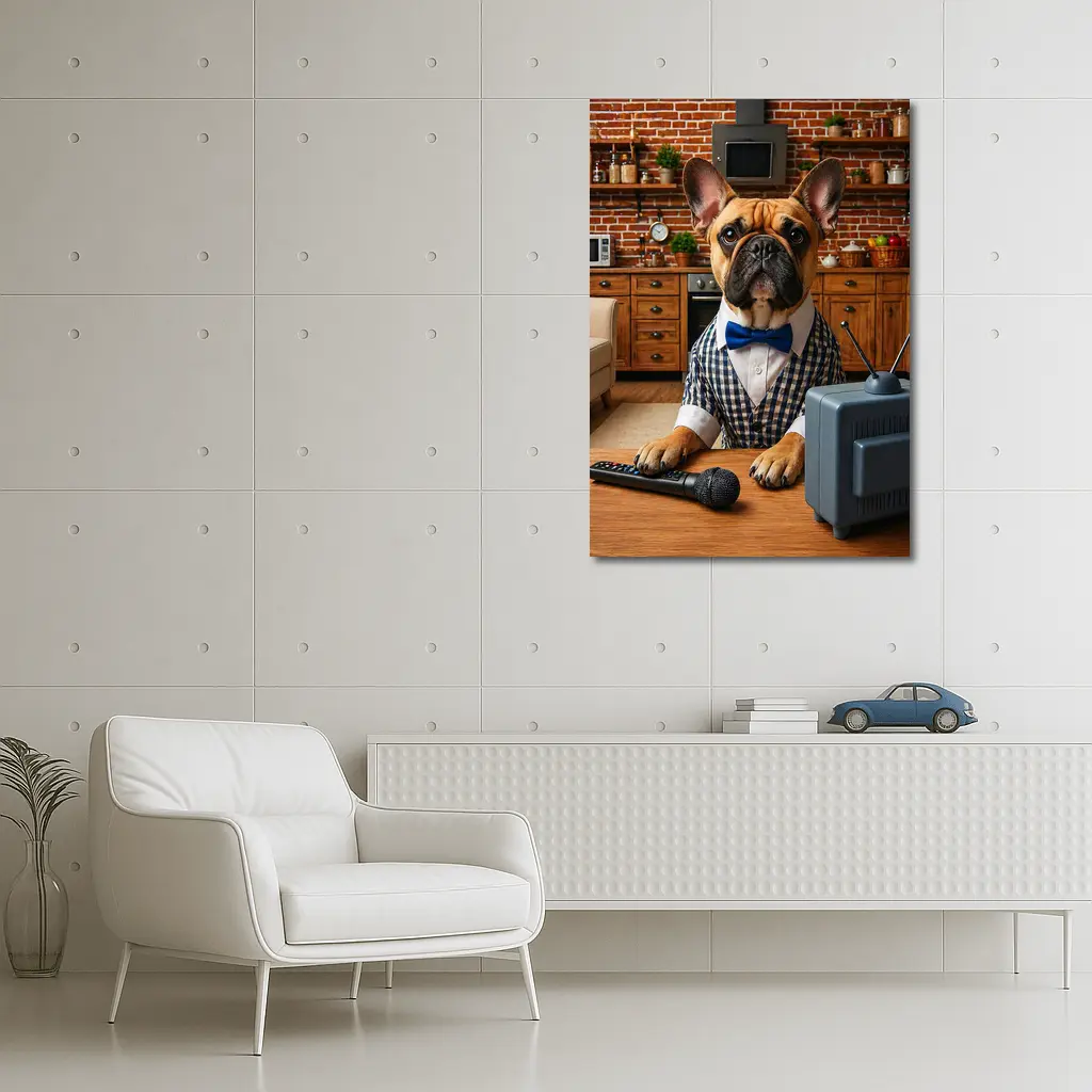 French Bulldog News Anchor Kitchen Studio – Wall Art