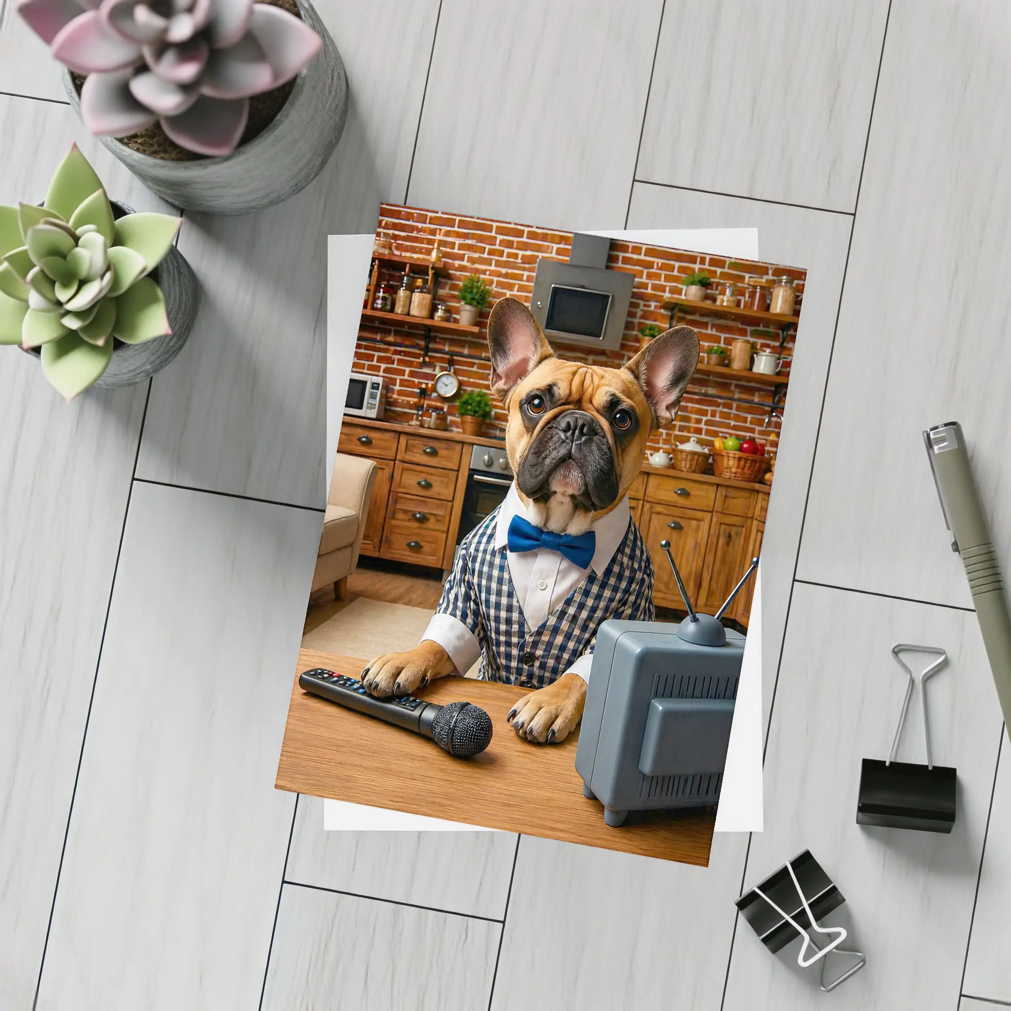 French Bulldog News Anchor Kitchen Studio – Postcards