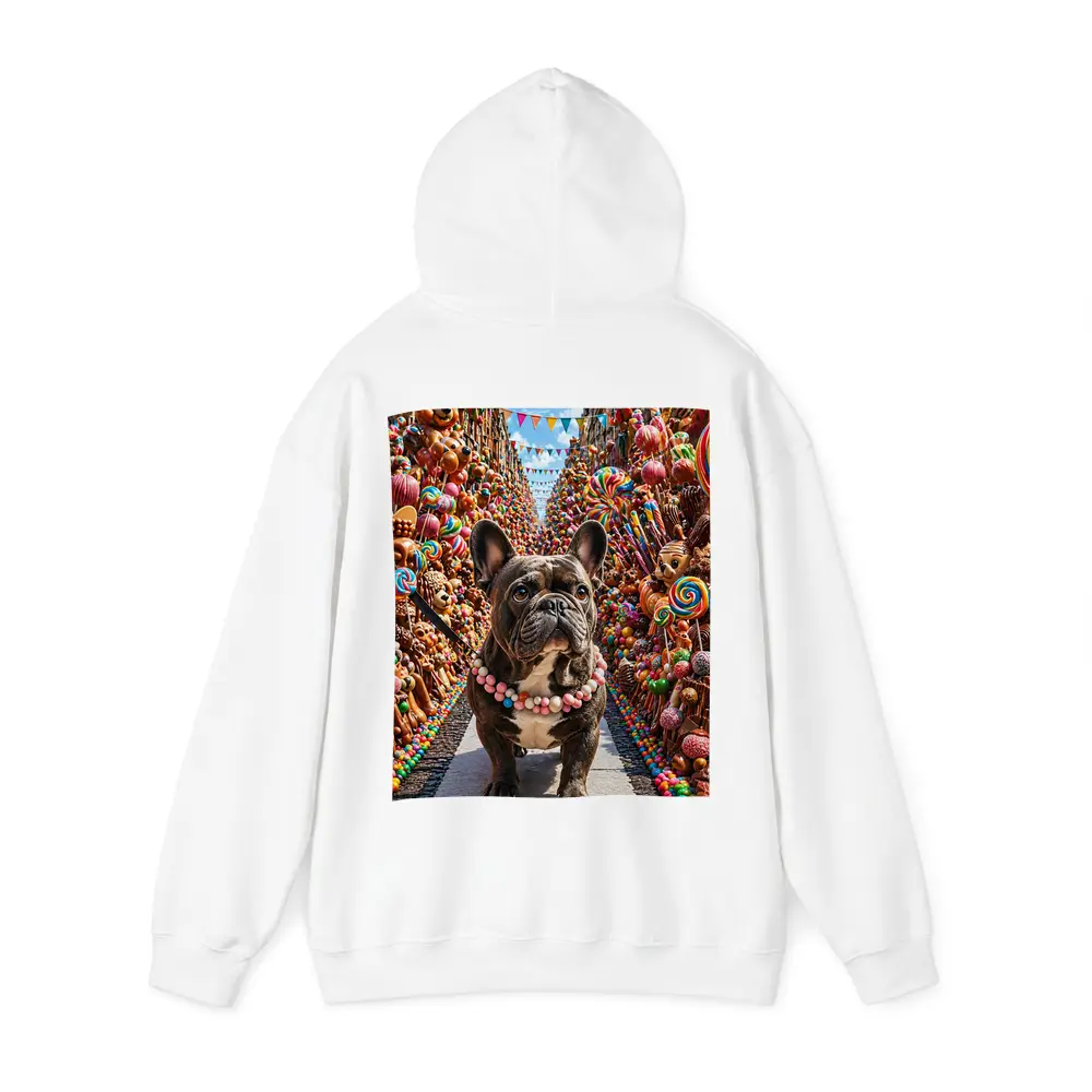 French Bulldog In Colorful Candy Street – Hoodies