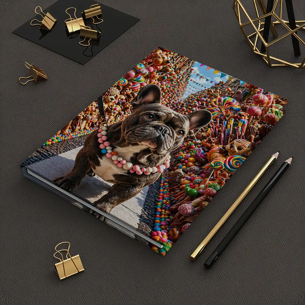 French Bulldog In Colorful Candy Street – Notebooks