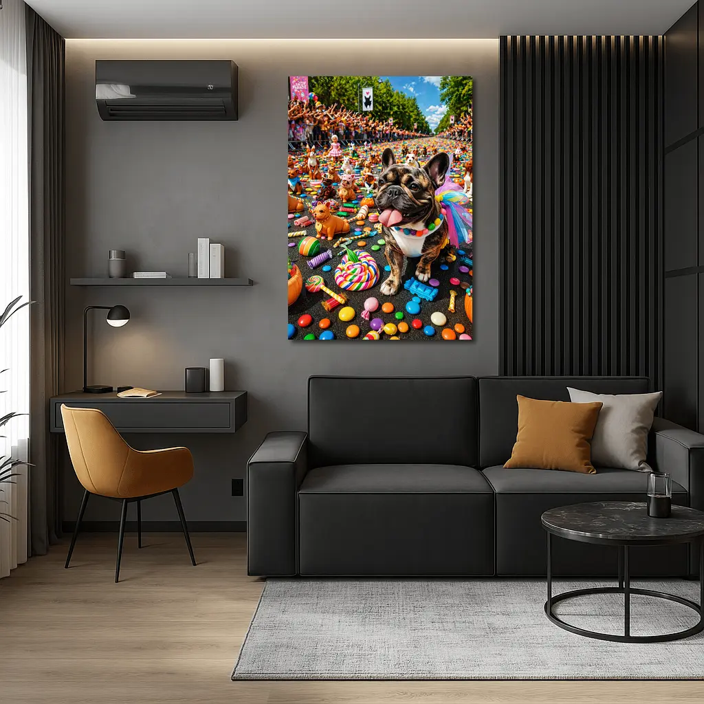 French Bulldog at Colorful Candy Parade – Wall Art