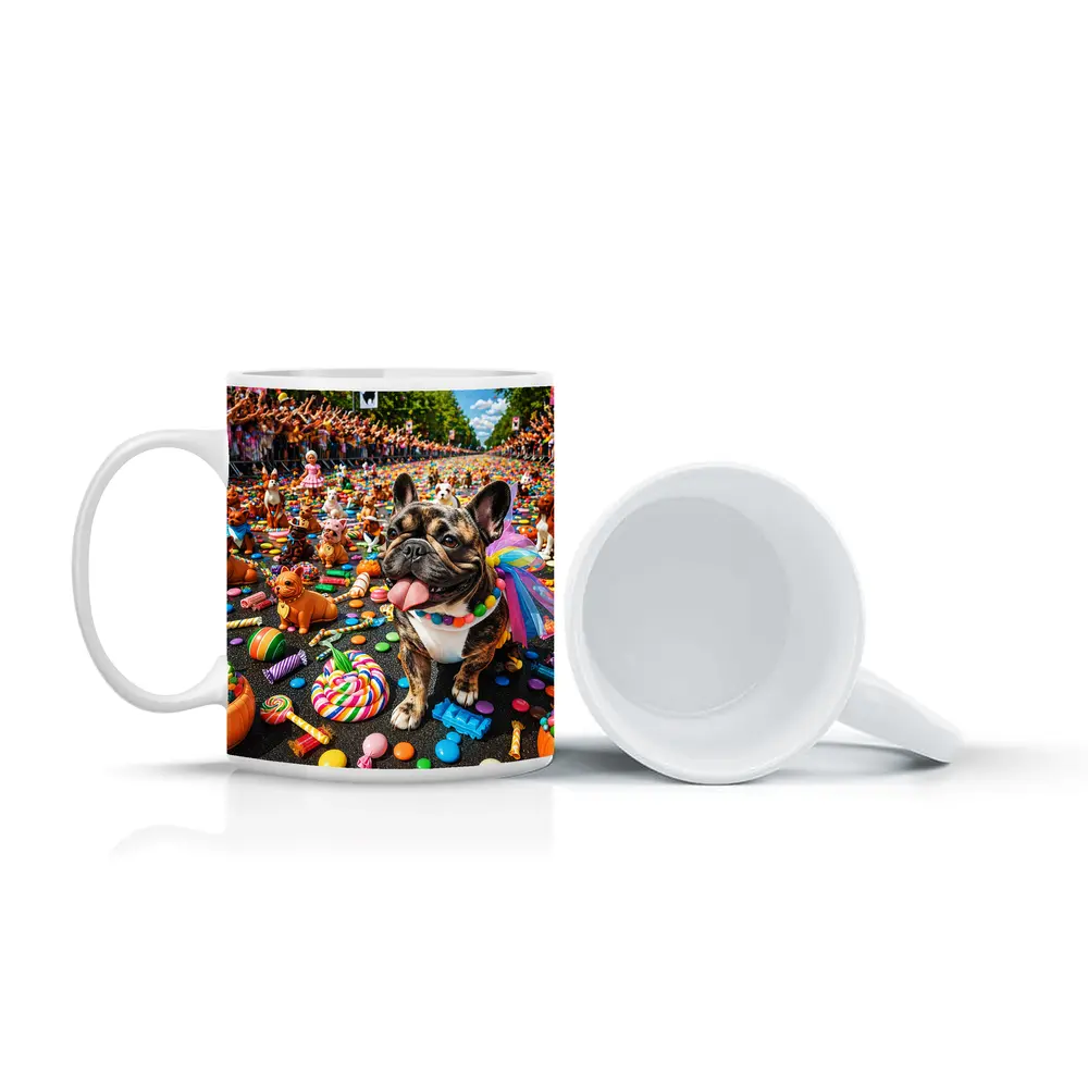 French Bulldog at Colorful Candy Parade – Mugs