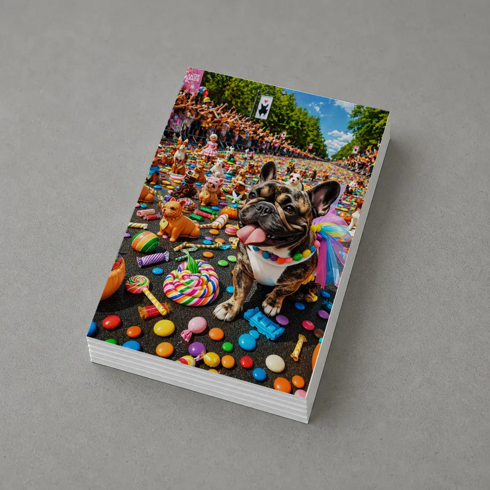 French Bulldog at Colorful Candy Parade – Postcards