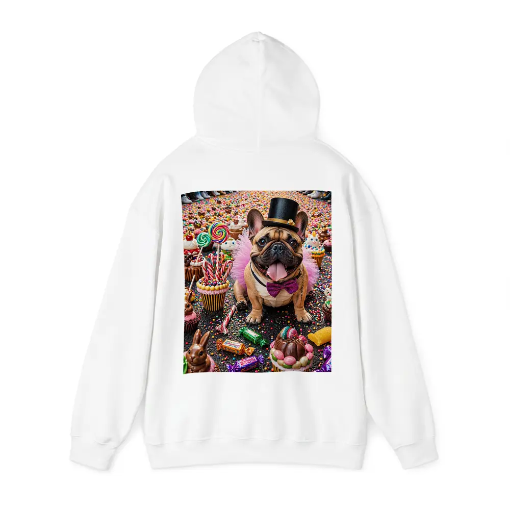 French Bulldog Surrounded by Colorful Candy Sweets – Hoodies
