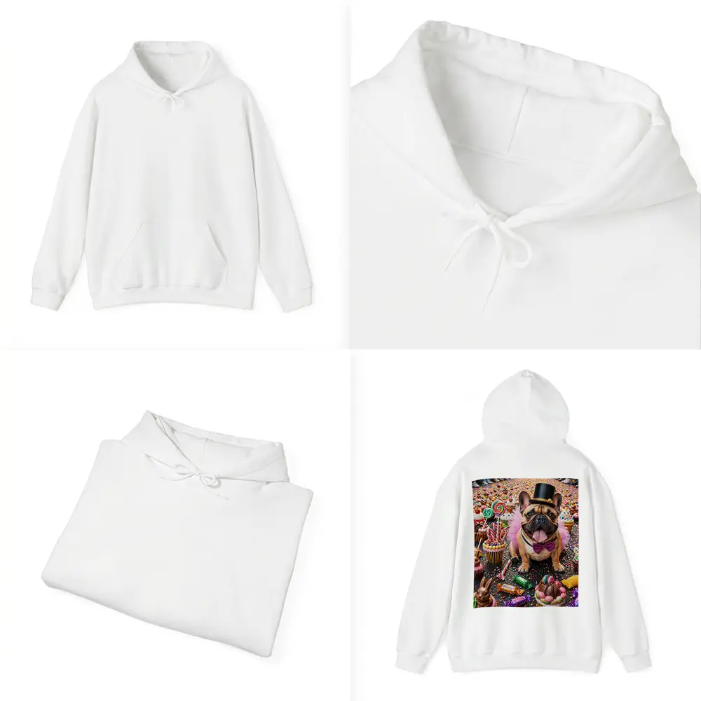 French Bulldog Surrounded by Colorful Candy Sweets – Hoodies