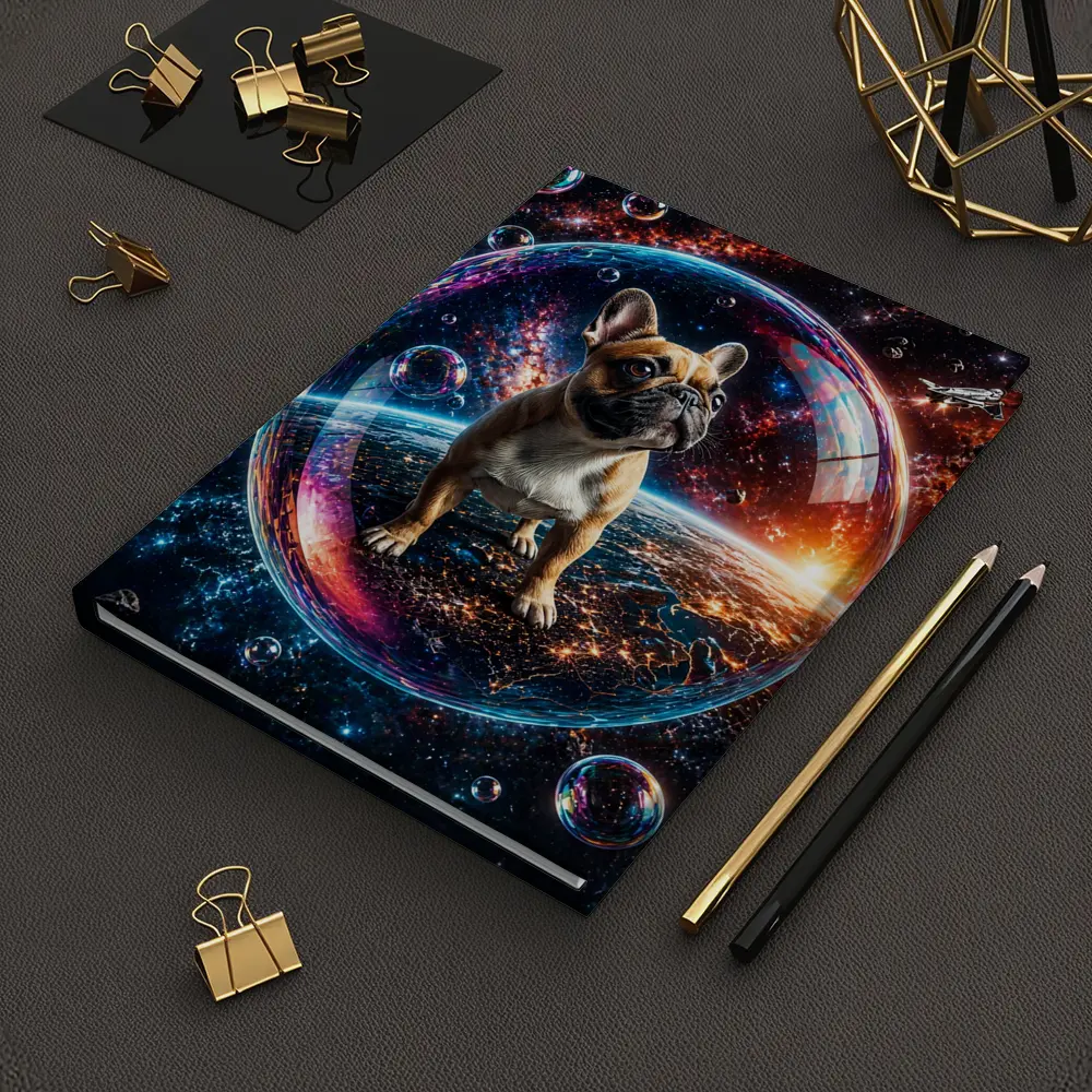 French Bulldog Floating in Space Bubble – Notebooks