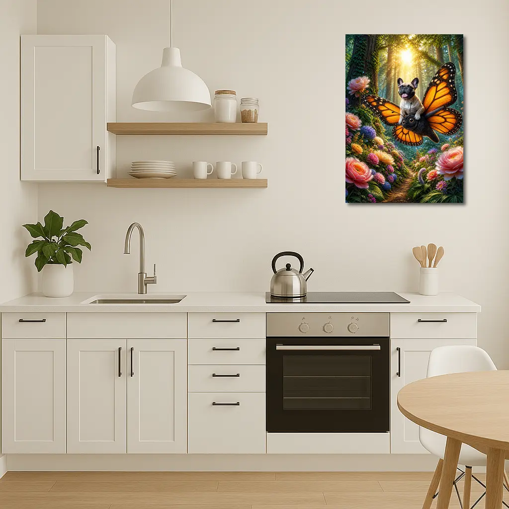 French Bulldog Butterfly Wings Magical Forest – Wall Art