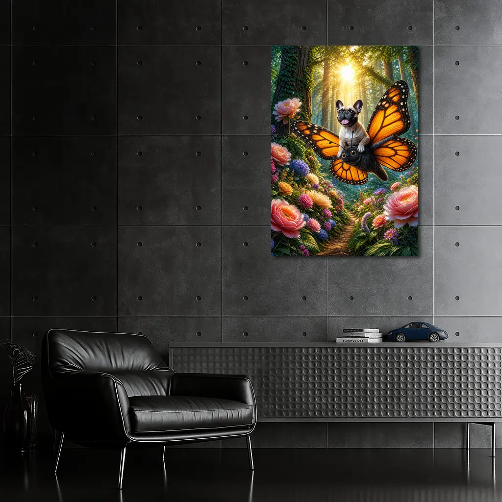 French Bulldog Butterfly Wings Magical Forest – Wall Art