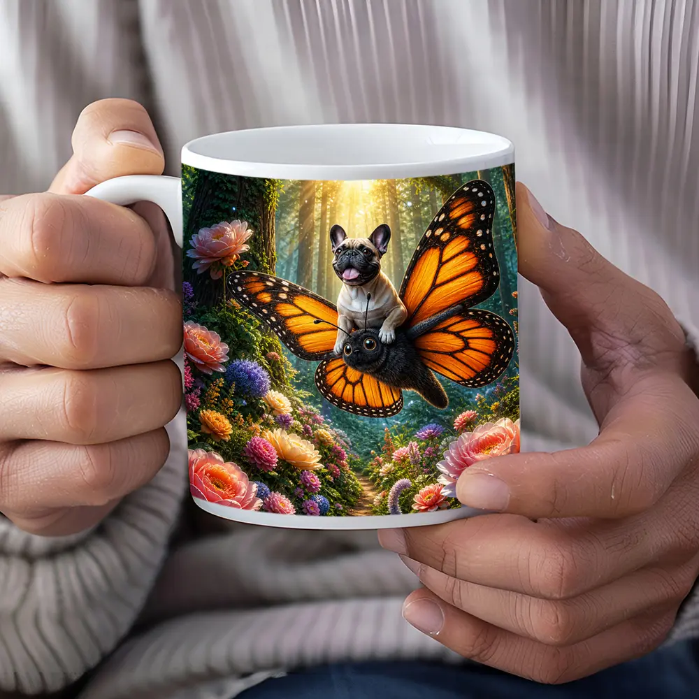 French Bulldog Butterfly Wings Magical Forest – Mugs