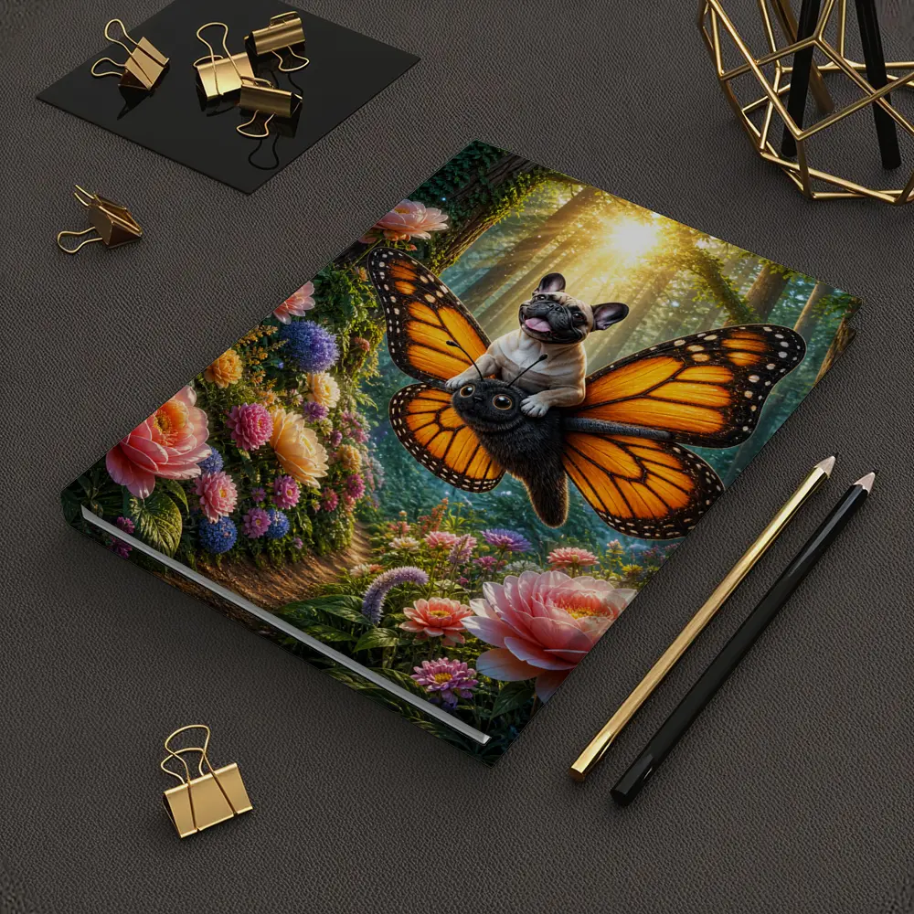 French Bulldog Butterfly Wings Magical Forest – Notebooks