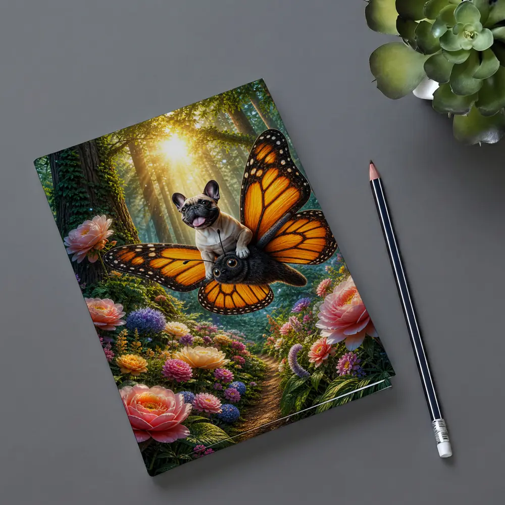 French Bulldog Butterfly Wings Magical Forest – Notebooks