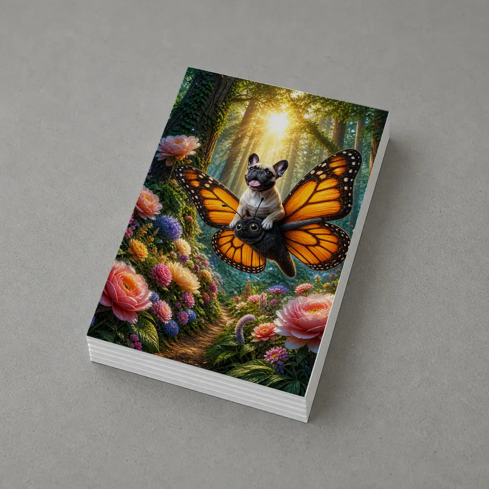 French Bulldog Butterfly Wings Magical Forest – Postcards