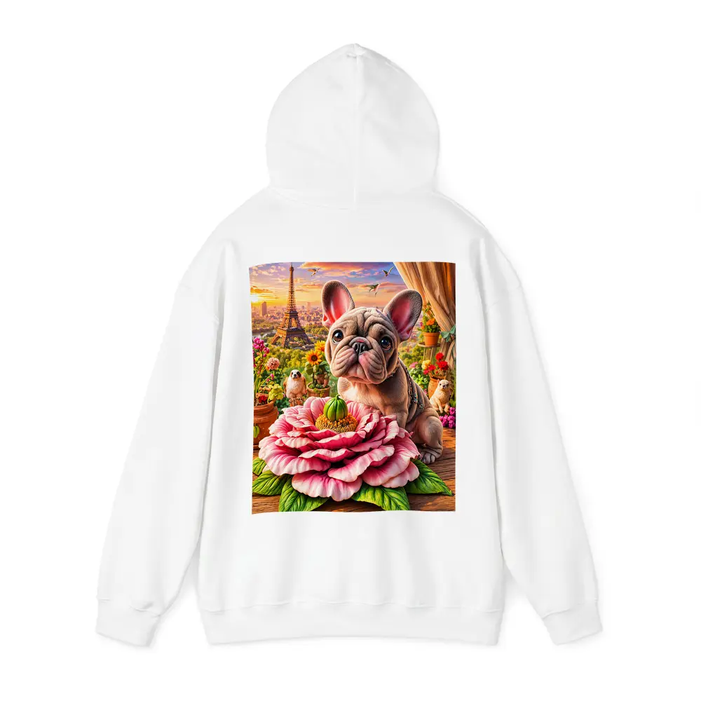 French Bulldog Giant Peony Paris Eiffel Tower – Hoodies