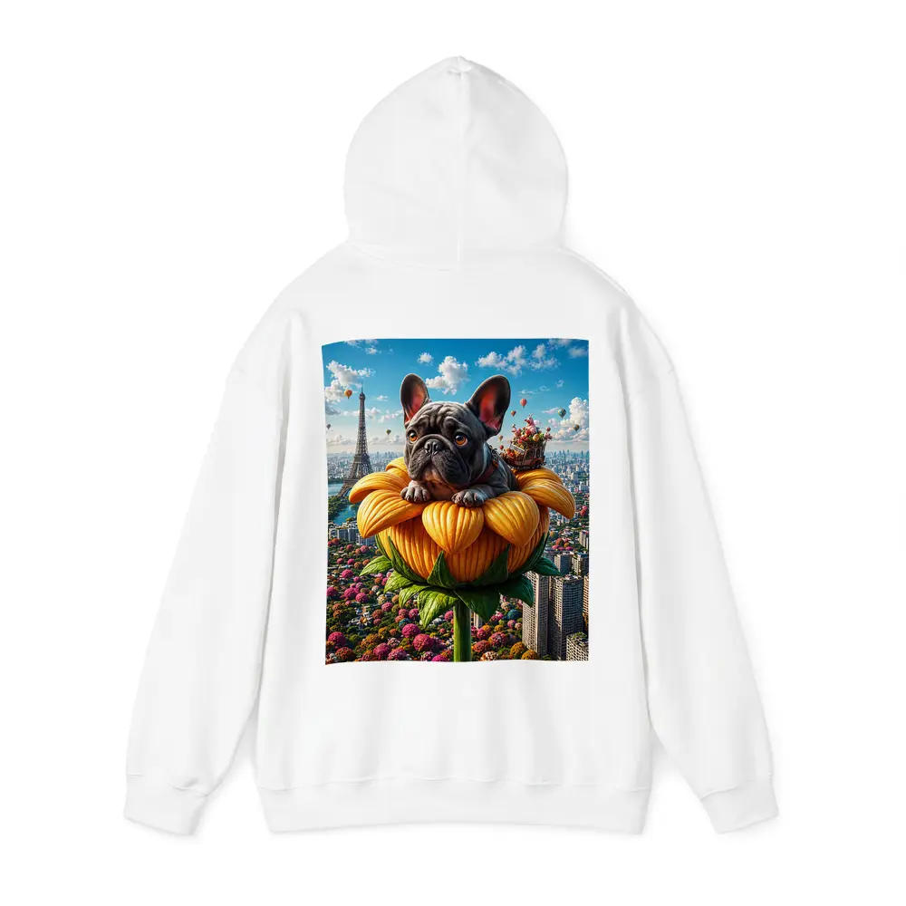 French Bulldog Sitting Giant Sunflower Paris – Hoodies