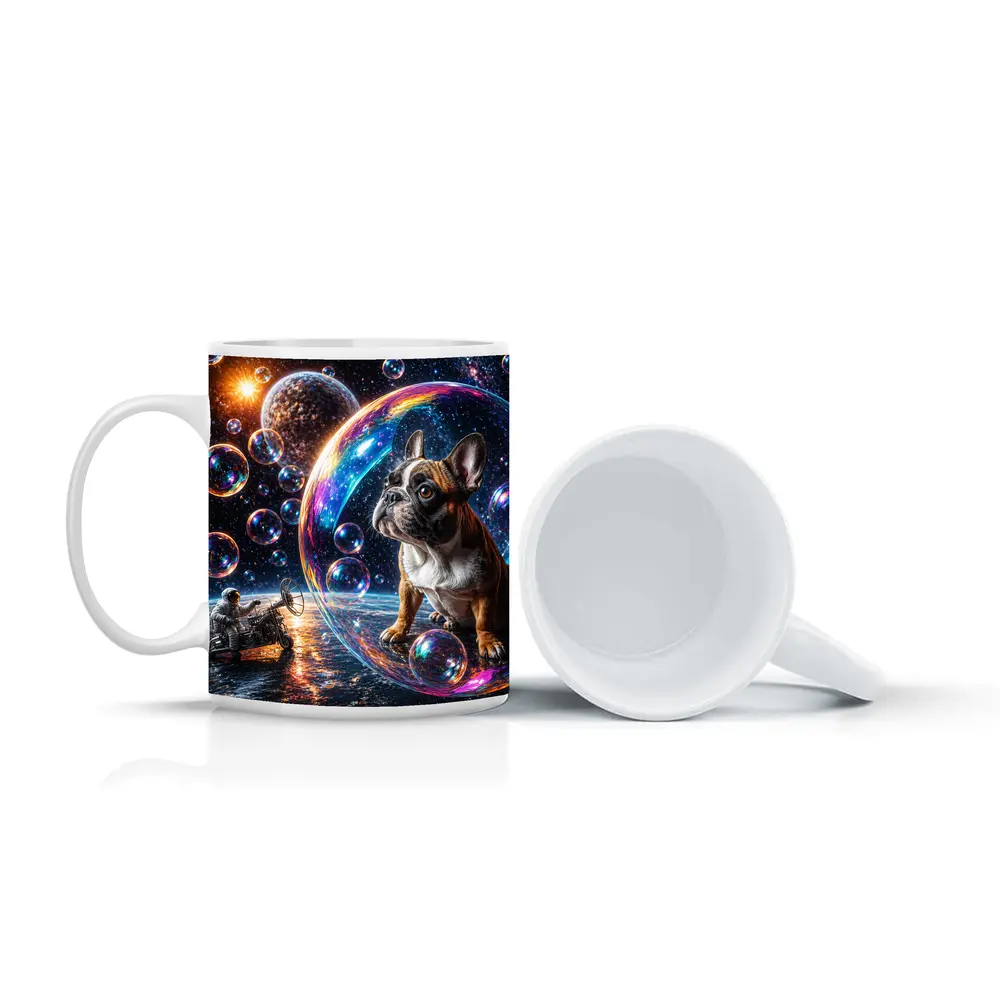 French Bulldog Astronaut Space Bubbles Galaxy – Mugs