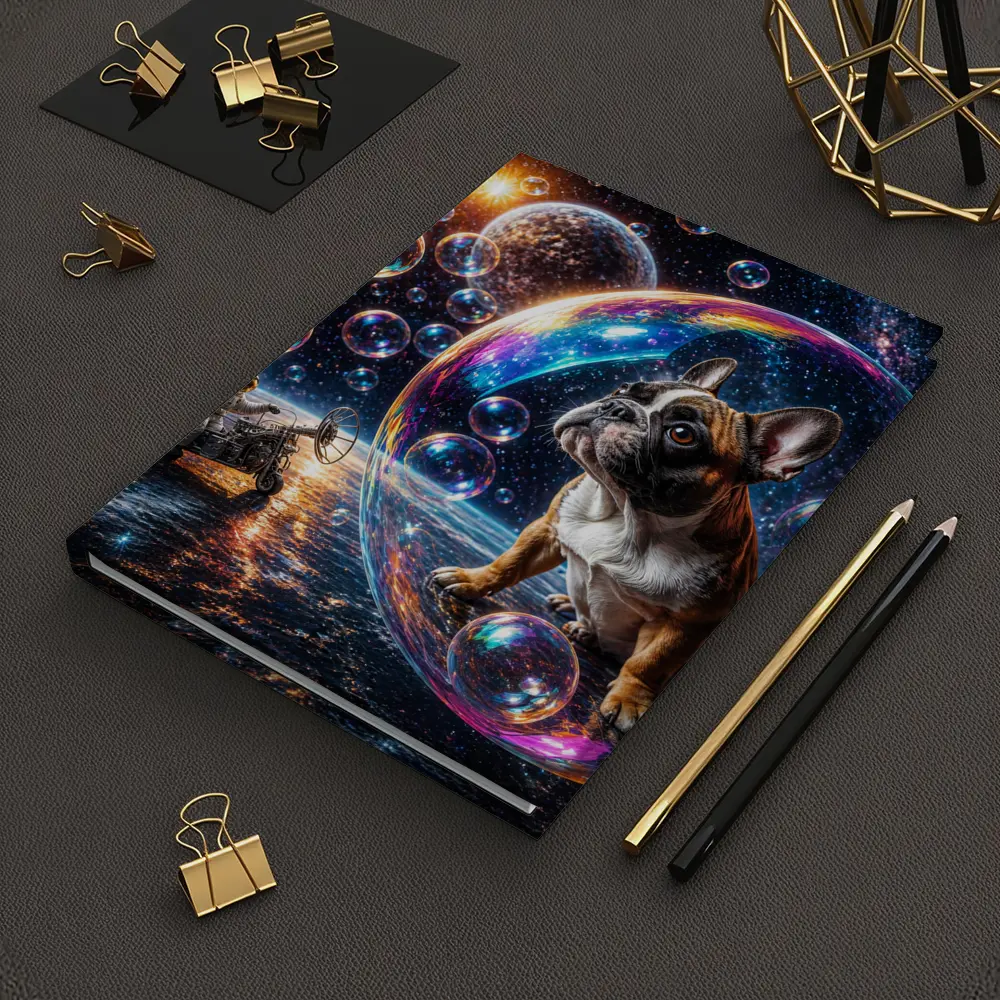 French Bulldog Astronaut Space Bubbles Galaxy – Notebooks