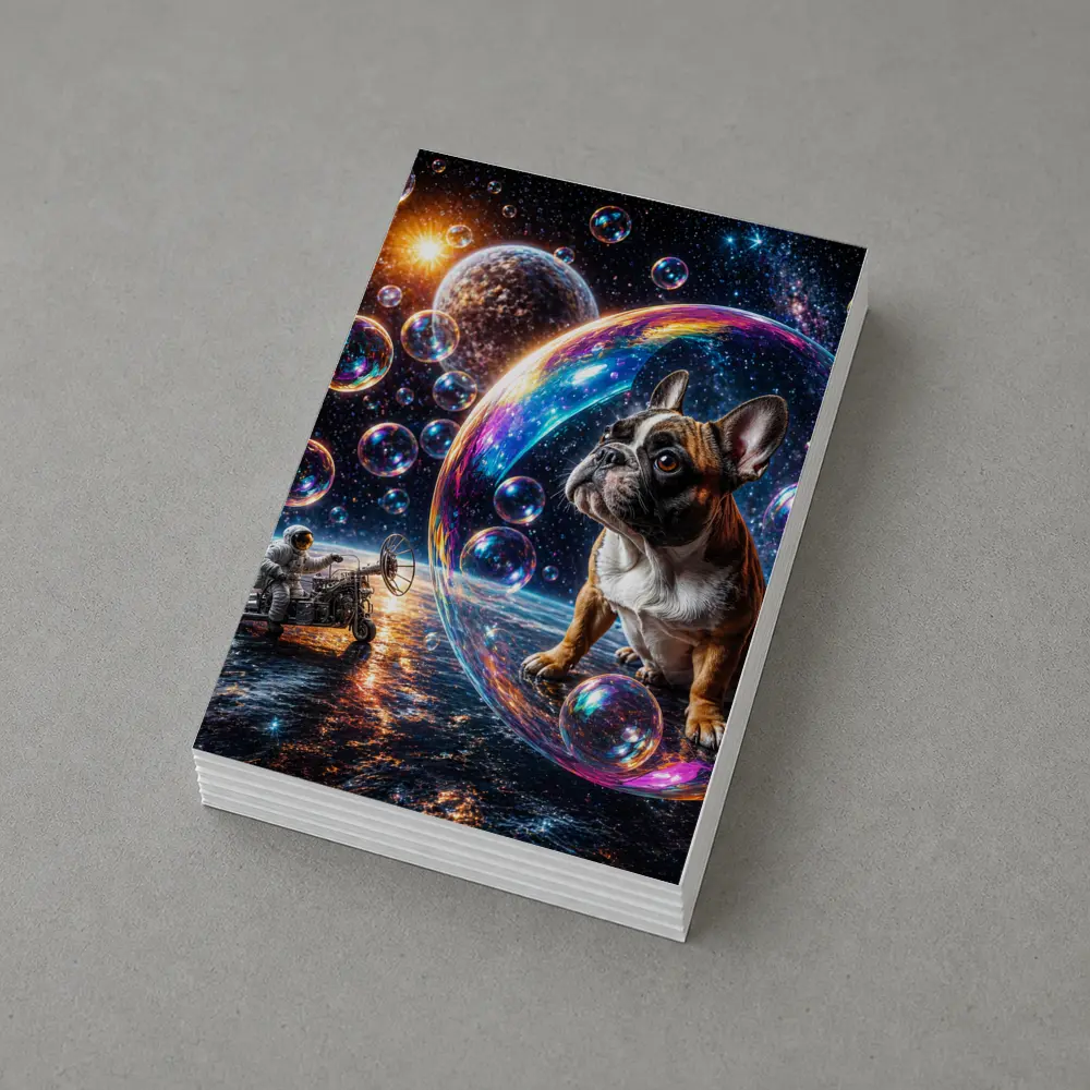 French Bulldog Astronaut Space Bubbles Galaxy – Postcards